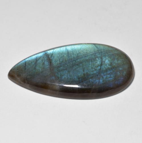 20.16캐럿 천연 멀티컬러 스펙트롤라이트, 배 모양, 31.1×17.7 mm, 투명한