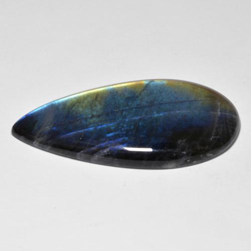 21.05캐럿 천연 멀티컬러 스펙트롤라이트, 배 모양, 35.4×18.5 mm, 투명한