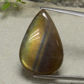 16.83캐럿 천연 멀티컬러 스펙트롤라이트, 배 모양, 26.9×18.2 mm, 투명한