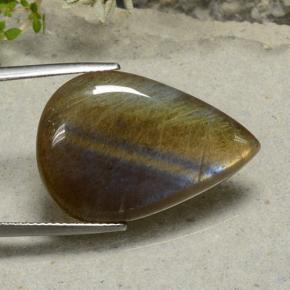 16.83캐럿 천연 멀티컬러 스펙트롤라이트, 배 모양, 26.9×18.2 mm, 투명한