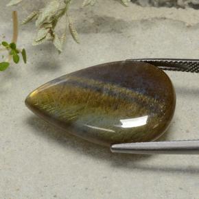 16.83캐럿 천연 멀티컬러 스펙트롤라이트, 배 모양, 26.9×18.2 mm, 투명한