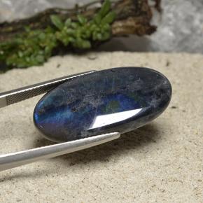 16.87캐럿 천연 멀티컬러 스펙트롤라이트, 타원형 컷, 30×15.6 mm, 불투명체