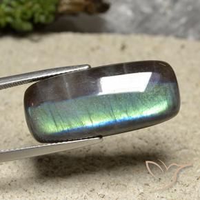 17.73캐럿 천연 멀티컬러 스펙트롤라이트, 쿠션 컷, 26.9×12 mm, 불투명체