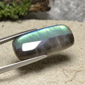 17.73캐럿 천연 멀티컬러 스펙트롤라이트, 쿠션 컷, 26.9×12 mm, 불투명체