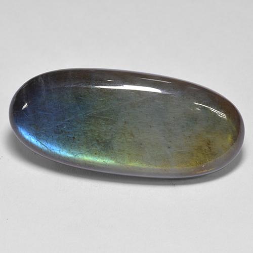 13.34캐럿 천연 멀티컬러 스펙트롤라이트, 타원형 컷, 26.9×12 mm, 불투명체