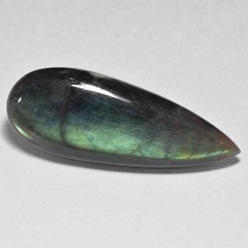 16.58캐럿 천연 멀티컬러 스펙트롤라이트, 배 모양, 34×13 mm, 불투명체