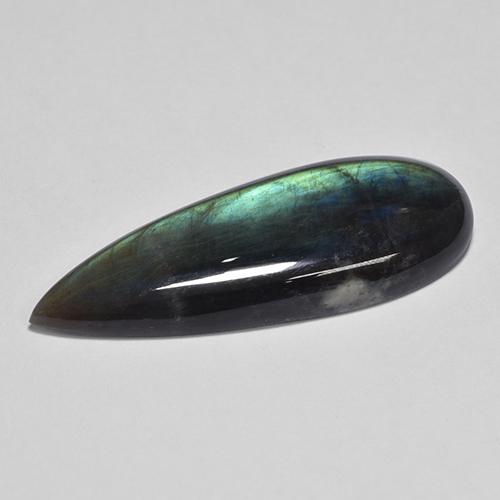 16.58캐럿 천연 멀티컬러 스펙트롤라이트, 배 모양, 34×13 mm, 불투명체