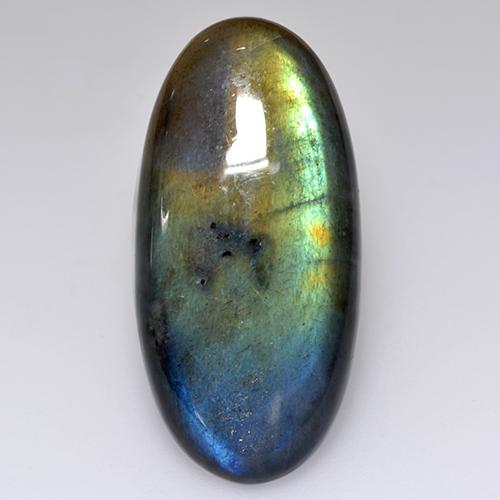 14.58캐럿 천연 멀티컬러 스펙트롤라이트, 타원형 컷, 26.7×13 mm, 불투명체