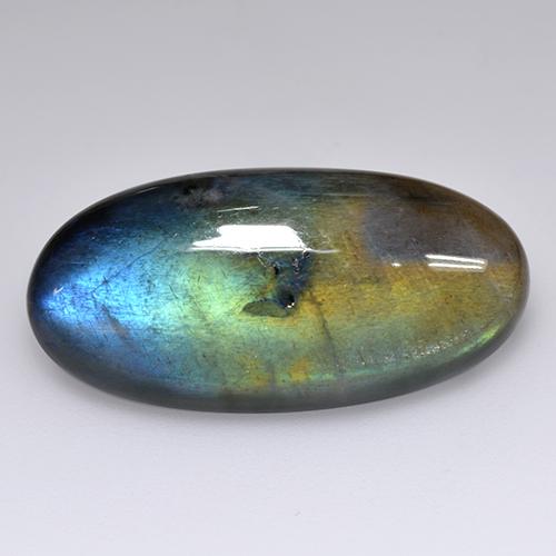 14.58캐럿 천연 멀티컬러 스펙트롤라이트, 타원형 컷, 26.7×13 mm, 불투명체