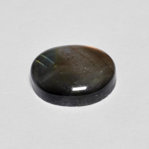 2.20캐럿 천연 멀티컬러 스펙트롤라이트, 타원형 컷, 9.8×8 mm, 불투명체