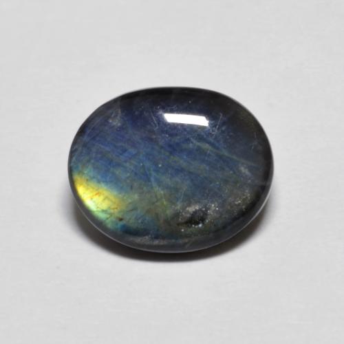 2.18캐럿 천연 멀티컬러 스펙트롤라이트, 타원형 컷, 10.1×8.2 mm, 불투명체