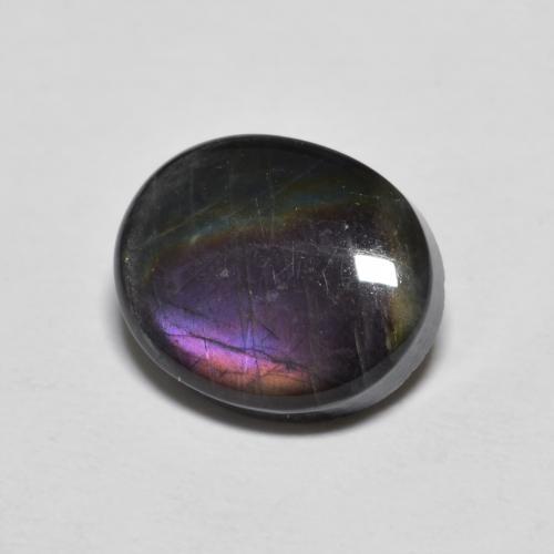 2.36캐럿 천연 멀티컬러 스펙트롤라이트, 타원형 컷, 10.1×8.3 mm, 불투명체