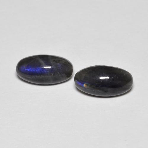 1.37캐럿 천연 멀티컬러 스펙트롤라이트 보석, 타원형 컷, 8.1×4.3 mm, 불투명체