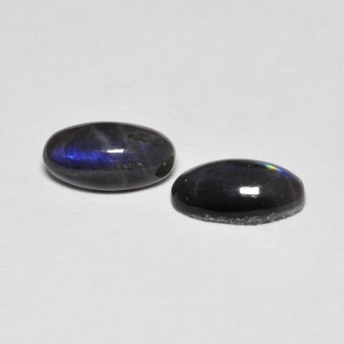 1.37캐럿 천연 멀티컬러 스펙트롤라이트 보석, 타원형 컷, 8.1×4.3 mm, 불투명체