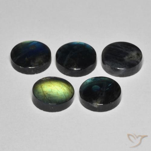 1.55캐럿 천연 멀티컬러 스펙트롤라이트, 라운드 컷, 8.05 mm, 불투명체