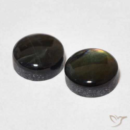 1.91캐럿 천연 멀티컬러 스펙트롤라이트 보석, 라운드 컷, 6.19 mm, 불투명체