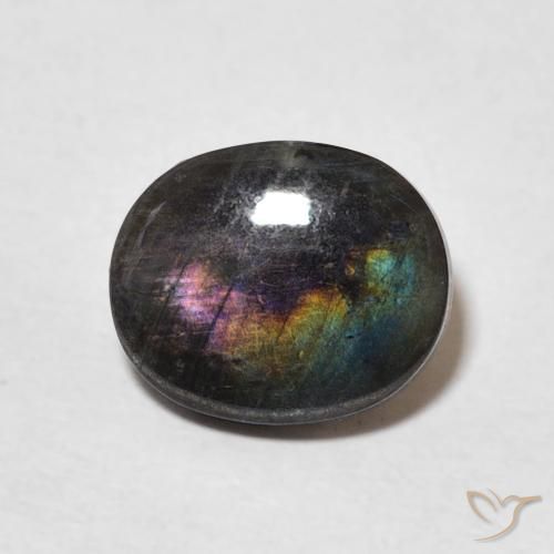 1.96ct 자연스러운 다색 스펙트롤라이트, 타원형, 불투명체