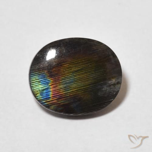 2.00ct 자연스러운 다색 스펙트롤라이트, 타원형, 불투명체