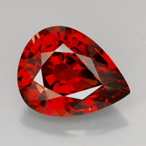 8.83캐럿 천연 레드 오렌지 스페사르타이트 가넷, 배 모양, 14.3×11.3 mm, VVS-VS