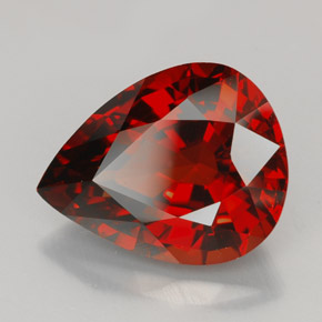 8.83캐럿 천연 레드 오렌지 스페사르타이트 가넷, 배 모양, 14.3×11.3 mm, VVS-VS