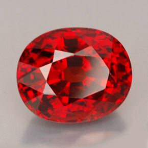 7.68캐럿 천연 오렌지 레드 스페사르타이트 가넷, 타원형 컷, 11.7×9.8 mm, VVS-VS