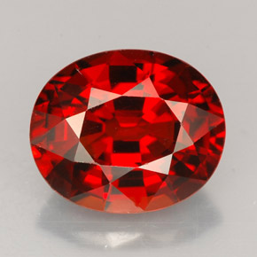 7.22캐럿 천연 붉은빛 오렌지 스페사르타이트 가넷, 타원형 컷, 12.1×10.2 mm, VS