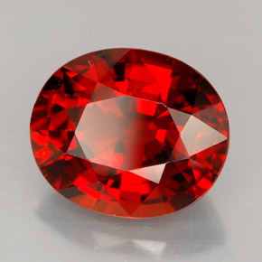 7.22캐럿 천연 붉은빛 오렌지 스페사르타이트 가넷, 타원형 컷, 12.1×10.2 mm, VS