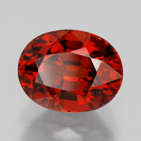 5.72캐럿 천연 오렌지 레드 스페사르타이트 가넷, 타원형 컷, 10.8×8.5 mm, VVS-VS