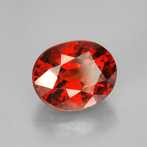 6.74캐럿 천연 붉은빛 오렌지 스페사르타이트 가넷, 타원형 컷, 11.7×9.5 mm, VVS-VS