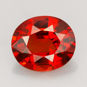 4.57캐럿 천연 붉은빛 오렌지 스페사르타이트 가넷, 타원형 컷, 10.5×9.1 mm, VVS