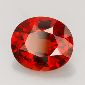 4.57캐럿 천연 붉은빛 오렌지 스페사르타이트 가넷, 타원형 컷, 10.5×9.1 mm, VVS