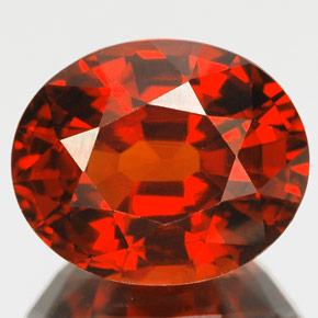 6.01캐럿 천연 붉은빛 오렌지 스페사르타이트 가넷, 타원형 컷, 11.2×9.3 mm, IF