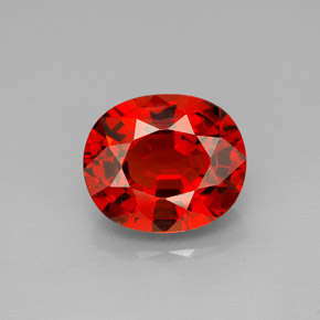5.24캐럿 천연 붉은빛 오렌지 스페사르타이트 가넷, 타원형 컷, 10.7×9.1 mm, VVS