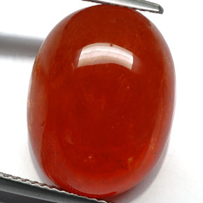 24.88캐럿 천연 만다린 오렌지 스페사르타이트 가넷, 투명한, 18.4×14.1 mm, 투명/반투명