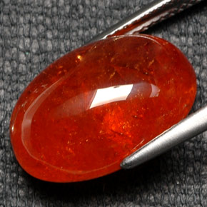 19.29캐럿 천연 만다린 오렌지 스페사르타이트 가넷, 투명한, 16.7×11.6 mm, 투명/반투명
