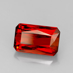 3.79캐럿 천연 레드 오렌지 스페사르타이트 가넷, 에메랄드 컷, 9.9×6.3 mm, VS-SI