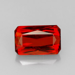 3.79캐럿 천연 레드 오렌지 스페사르타이트 가넷, 에메랄드 컷, 9.9×6.3 mm, VS-SI