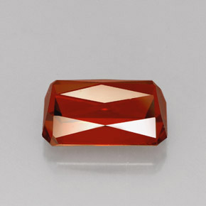 3.79캐럿 천연 레드 오렌지 스페사르타이트 가넷, 에메랄드 컷, 9.9×6.3 mm, VS-SI
