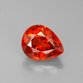 1.91캐럿 천연 만다린 오렌지 스페사르타이트 가넷, 배 모양, 8×6.5 mm, VS