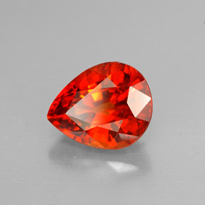 1.91캐럿 천연 만다린 오렌지 스페사르타이트 가넷, 배 모양, 8×6.5 mm, VS