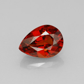 1.98캐럿 천연 붉은빛 오렌지 스페사르타이트 가넷, 배 모양, 8.6×6.2 mm, VVS-VS
