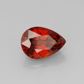 1.98캐럿 천연 붉은빛 오렌지 스페사르타이트 가넷, 배 모양, 8.6×6.2 mm, VVS-VS