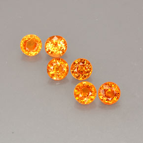 캐럿 천연 오렌지 스페사르타이트 가넷 보석, 라운드 컷, 4.68 mm, VVS-VS