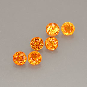 캐럿 천연 오렌지 스페사르타이트 가넷 보석, 라운드 컷, 4.68 mm, VVS-VS