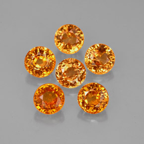 캐럿 천연 만다린 오렌지 스페사르타이트 가넷 보석, 라운드 컷, 4.54 mm, VVS-VS