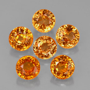 캐럿 천연 만다린 오렌지 스페사르타이트 가넷 보석, 라운드 컷, 4.54 mm, VVS-VS