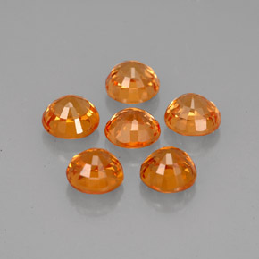 캐럿 천연 만다린 오렌지 스페사르타이트 가넷 보석, 라운드 컷, 4.54 mm, VVS-VS