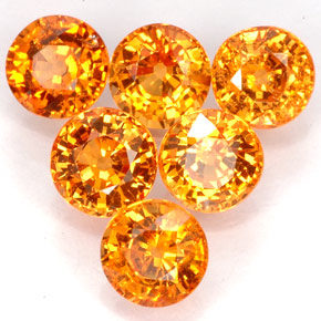 캐럿 천연 오렌지 스페사르타이트 가넷 보석, 라운드 컷, 4.89 mm, VVS-VS