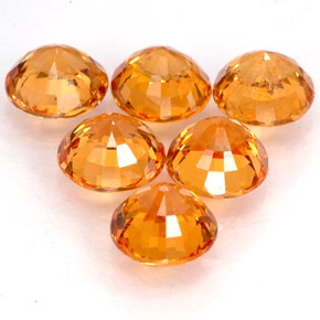 캐럿 천연 오렌지 스페사르타이트 가넷 보석, 라운드 컷, 4.89 mm, VVS-VS