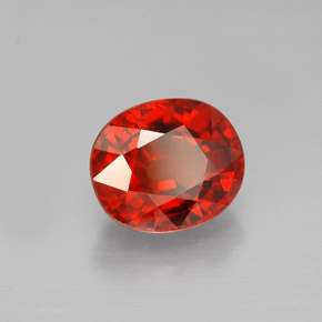 2.77캐럿 천연 붉은빛 오렌지 스페사르타이트 가넷, 타원형 컷, 8.4×7.2 mm, VS